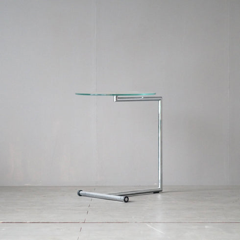 0191 サイドテーブル/ガラス×スチール