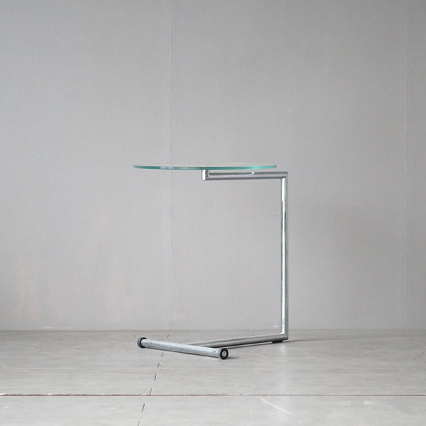 0191 サイドテーブル/ガラス×スチール