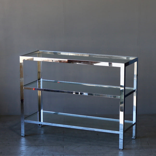 0397 スチールフレームガラスシェルフ ワイド