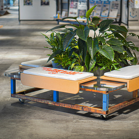 Y-16 植栽スクエアベンチ キャスター付き