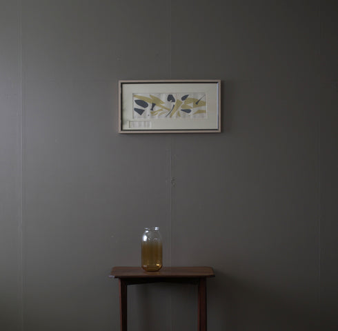 ヴィンテージウォールアート ペーパーコラージュ 抽象アート 横長 額装作品 【配送ランクS】【K45】