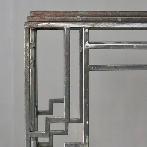 0127 ガラス天板テーブル/ガラス×メタル