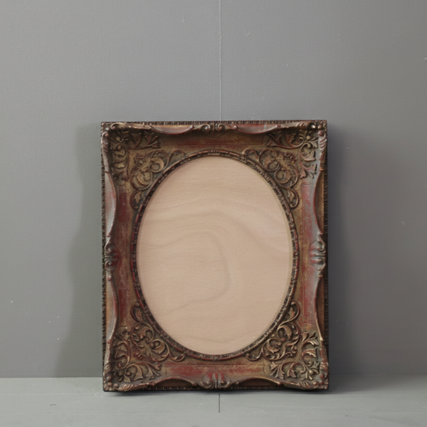 G733 ヴィンテージ額縁 赤茶×ゴールド H57/W47/D7