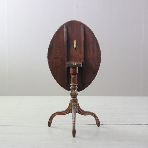 C553 オーバルサイドテーブル 折り畳み式 木製 アンティーク 高さ71㎝ 幅73㎝ 奥行54㎝