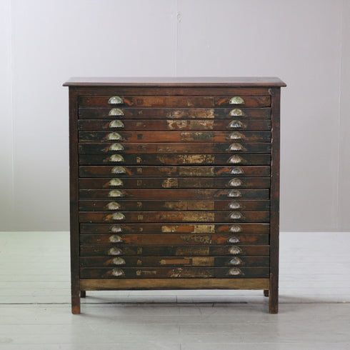 C569 16段アンティークチェスト 木製 什器 高さ97㎝ 幅91㎝ 奥行36㎝