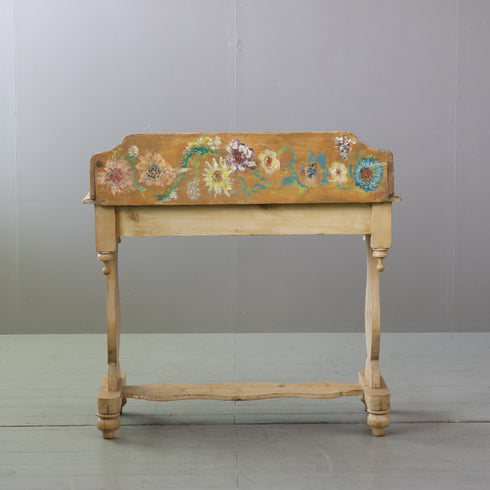 C580 アンティークデスク 木製 輸入家具 高さ97㎝ 幅98㎝ 奥行46㎝