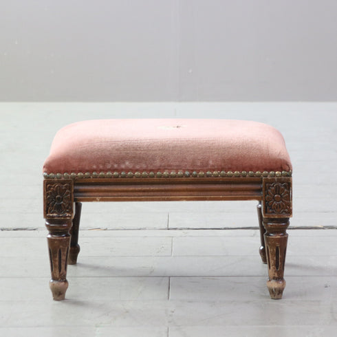 C583 フットスツール オットマン 木製 輸入家具 高さ24㎝ 幅36㎝ 奥行27㎝