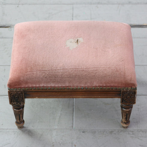 C583 フットスツール オットマン 木製 輸入家具 高さ24㎝ 幅36㎝ 奥行27㎝