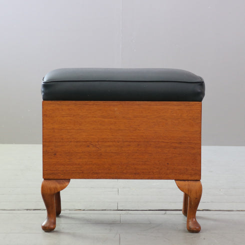 C586 ストレージスツール レザー×ウッド 輸入家具 高さ46㎝ 幅47㎝ 奥行27㎝