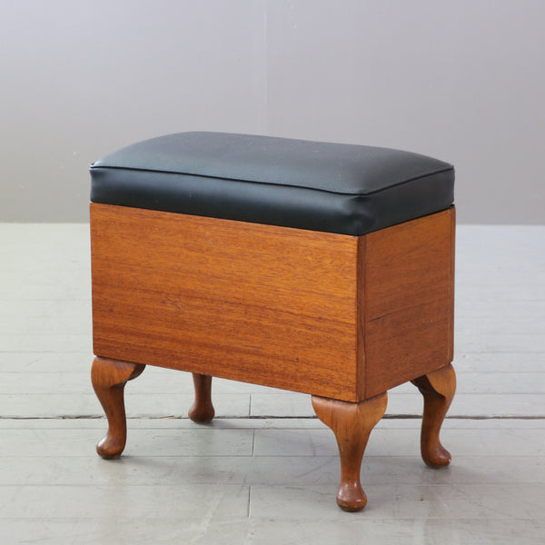 C586 ストレージスツール レザー×ウッド 輸入家具 高さ46㎝ 幅47㎝ 奥行27㎝