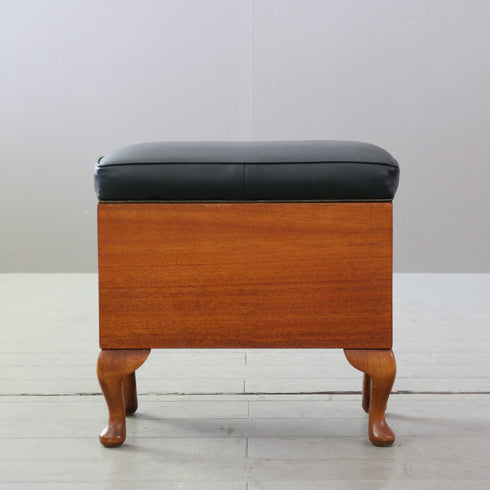 C586 ストレージスツール レザー×ウッド 輸入家具 高さ46㎝ 幅47㎝ 奥行27㎝