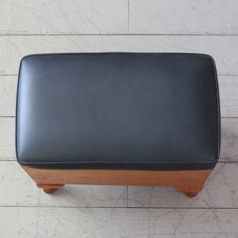 C586 ストレージスツール レザー×ウッド 輸入家具 高さ46㎝ 幅47㎝ 奥行27㎝