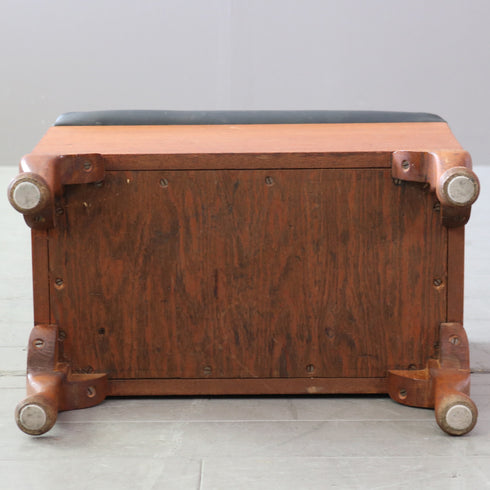 C586 ストレージスツール レザー×ウッド 輸入家具 高さ46㎝ 幅47㎝ 奥行27㎝