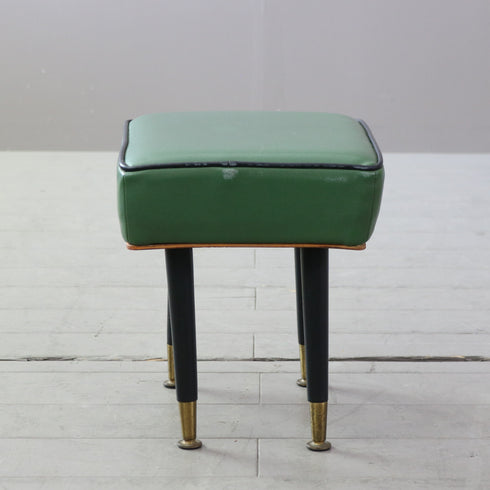 C587 レザースツール ウッド×レザー 輸入家具 高さ34㎝ 幅37㎝ 奥行30㎝