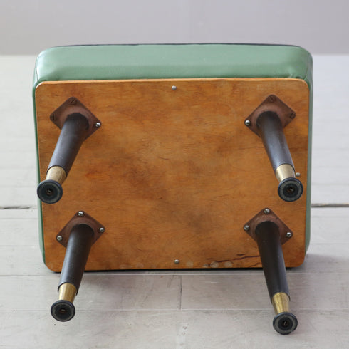 C587 レザースツール ウッド×レザー 輸入家具 高さ34㎝ 幅37㎝ 奥行30㎝