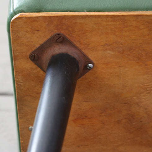 C587 レザースツール ウッド×レザー 輸入家具 高さ34㎝ 幅37㎝ 奥行30㎝