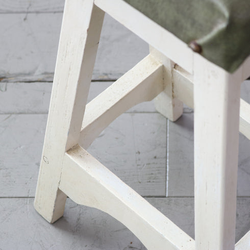 C588 レザースツール 木製 輸入家具 高さ54㎝ 幅33㎝ 奥行25㎝