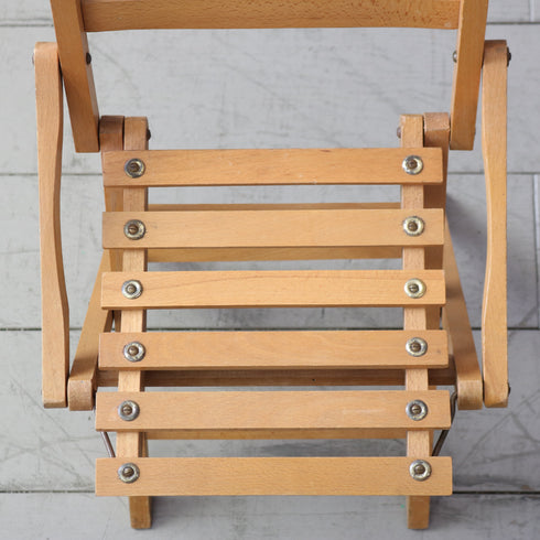 C589 折り畳みキッズチェア2脚SET 木製 輸入家具 高さ54㎝ 幅33㎝ 奥行38㎝