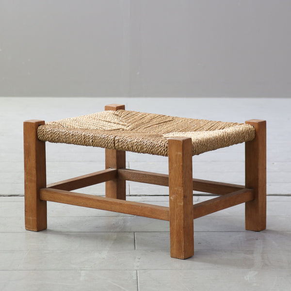 C590 編み込みフットスツール 木製 輸入家具 高さ22㎝ 幅39㎝ 奥行30㎝