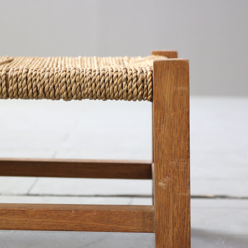 C590 編み込みフットスツール 木製 輸入家具 高さ22㎝ 幅39㎝ 奥行30㎝