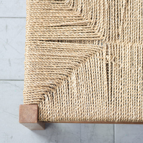 C590 編み込みフットスツール 木製 輸入家具 高さ22㎝ 幅39㎝ 奥行30㎝