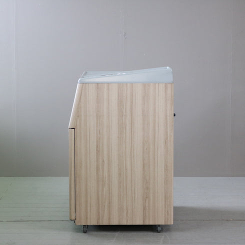 C598 業務用ダストボックス 金属製 キャスター付き 高さ103㎝ 幅84㎝ 奥行65㎝