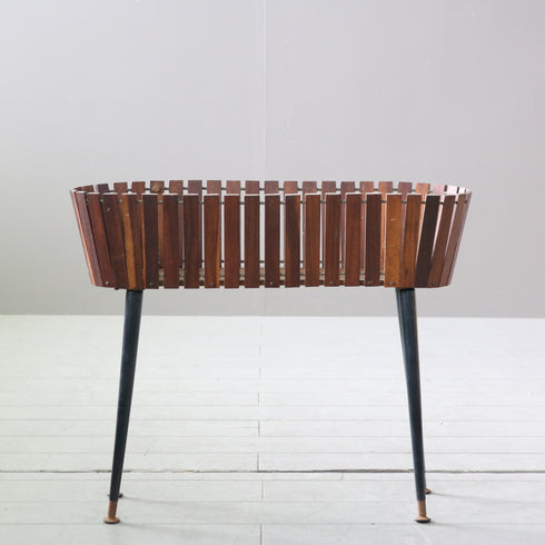 C599 プラントスタンド ウッド×アイアン 輸入家具 高さ55㎝ 幅67㎝ 奥行23㎝