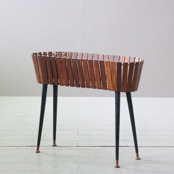 C599 プラントスタンド ウッド×アイアン 輸入家具 高さ55㎝ 幅67㎝ 奥行23㎝