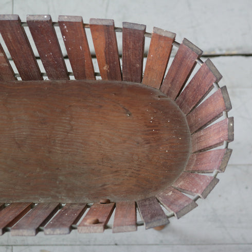 C599 プラントスタンド ウッド×アイアン 輸入家具 高さ55㎝ 幅67㎝ 奥行23㎝