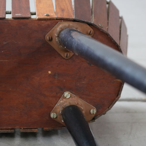 C599 プラントスタンド ウッド×アイアン 輸入家具 高さ55㎝ 幅67㎝ 奥行23㎝