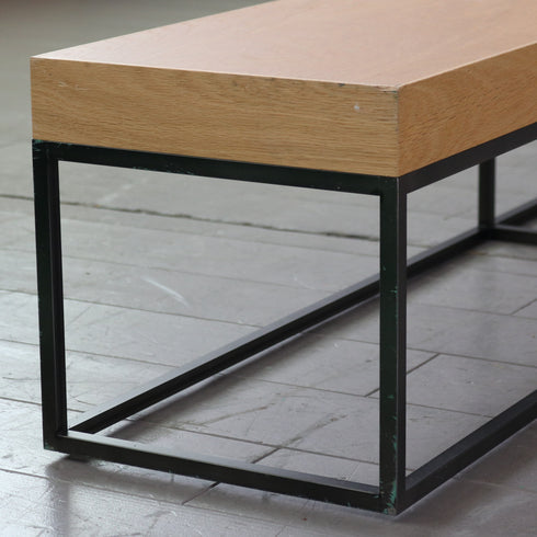 C333 ロングベンチ ウッド×アイアン 什器 高さ30㎝ 幅237㎝ 奥行き30㎝