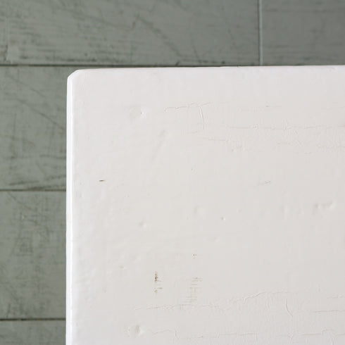 C606 白スツール 展示台 木製 輸入家具 高さ37㎝ 幅40㎝ 奥行き35㎝