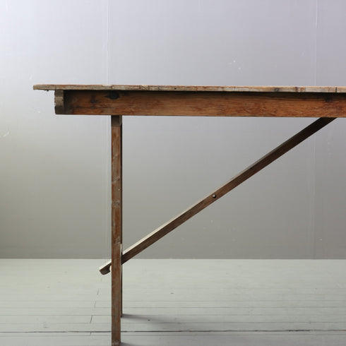 C609 アンティーク楔止め折り畳みテーブル 木製 輸入家具 高さ75㎝ 幅199㎝ 奥行き70㎝