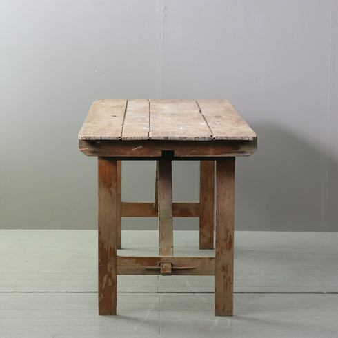 C609 アンティーク楔止め折り畳みテーブル 木製 輸入家具 高さ75㎝ 幅199㎝ 奥行き70㎝