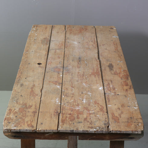 C609 アンティーク楔止め折り畳みテーブル 木製 輸入家具 高さ75㎝ 幅199㎝ 奥行き70㎝