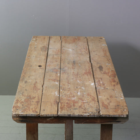 C609 アンティーク楔止め折り畳みテーブル 木製 輸入家具 高さ75㎝ 幅199㎝ 奥行き70㎝