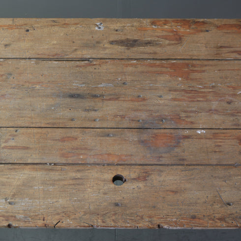 C609 アンティーク楔止め折り畳みテーブル 木製 輸入家具 高さ75㎝ 幅199㎝ 奥行き70㎝