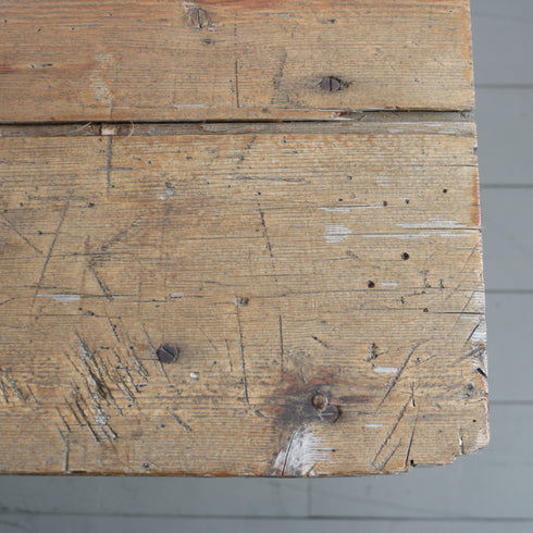 C609 アンティーク楔止め折り畳みテーブル 木製 輸入家具 高さ75㎝ 幅199㎝ 奥行き70㎝