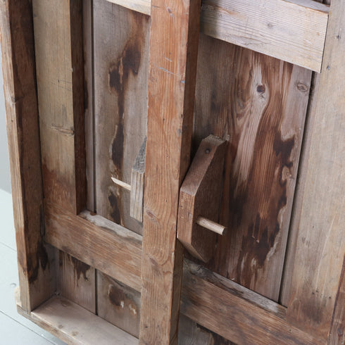 C609 アンティーク楔止め折り畳みテーブル 木製 輸入家具 高さ75㎝ 幅199㎝ 奥行き70㎝