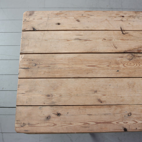 C610 アンティーク折り畳みテーブル ウッド×アイアン 輸入家具 高さ70㎝ 幅180㎝ 奥行き68㎝