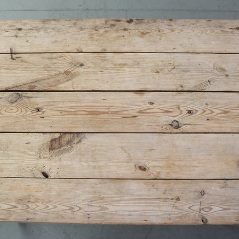 C610 アンティーク折り畳みテーブル ウッド×アイアン 輸入家具 高さ70㎝ 幅180㎝ 奥行き68㎝