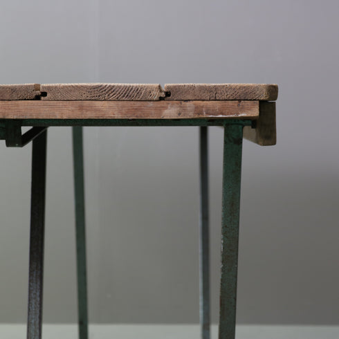 C610 アンティーク折り畳みテーブル ウッド×アイアン 輸入家具 高さ70㎝ 幅180㎝ 奥行き68㎝