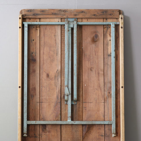 C610 アンティーク折り畳みテーブル ウッド×アイアン 輸入家具 高さ70㎝ 幅180㎝ 奥行き68㎝