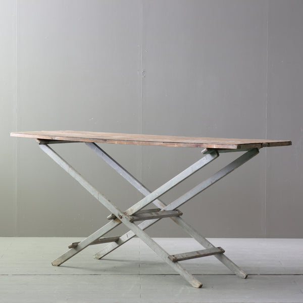 C612 アンティーク組み立て式折り畳みテーブル 木製 輸入家具 高さ83㎝ 幅182㎝ 奥行き53㎝