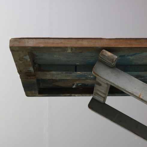 C612 アンティーク組み立て式折り畳みテーブル 木製 輸入家具 高さ83㎝ 幅182㎝ 奥行き53㎝