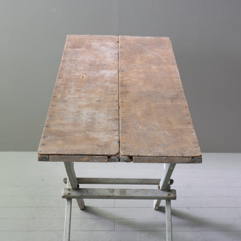 C612 アンティーク組み立て式折り畳みテーブル 木製 輸入家具 高さ83㎝ 幅182㎝ 奥行き53㎝