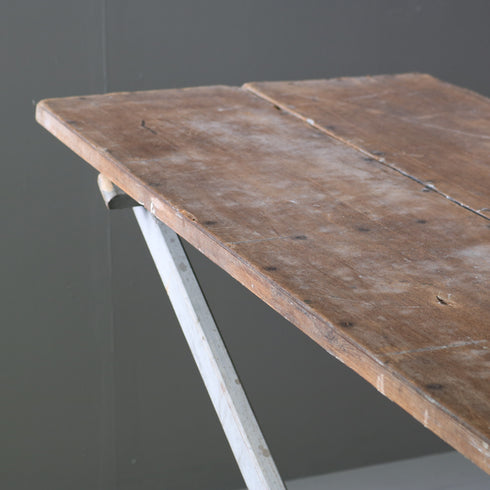 C612 アンティーク組み立て式折り畳みテーブル 木製 輸入家具 高さ83㎝ 幅182㎝ 奥行き53㎝