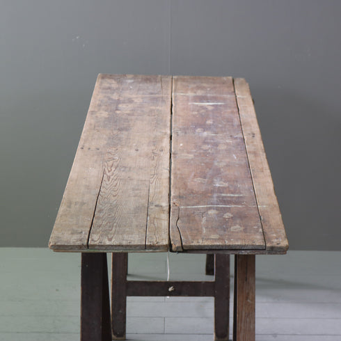 C613 アンティーク組み立て式テーブル 木製 輸入家具 高さ79㎝ 幅183㎝ 奥行き55㎝