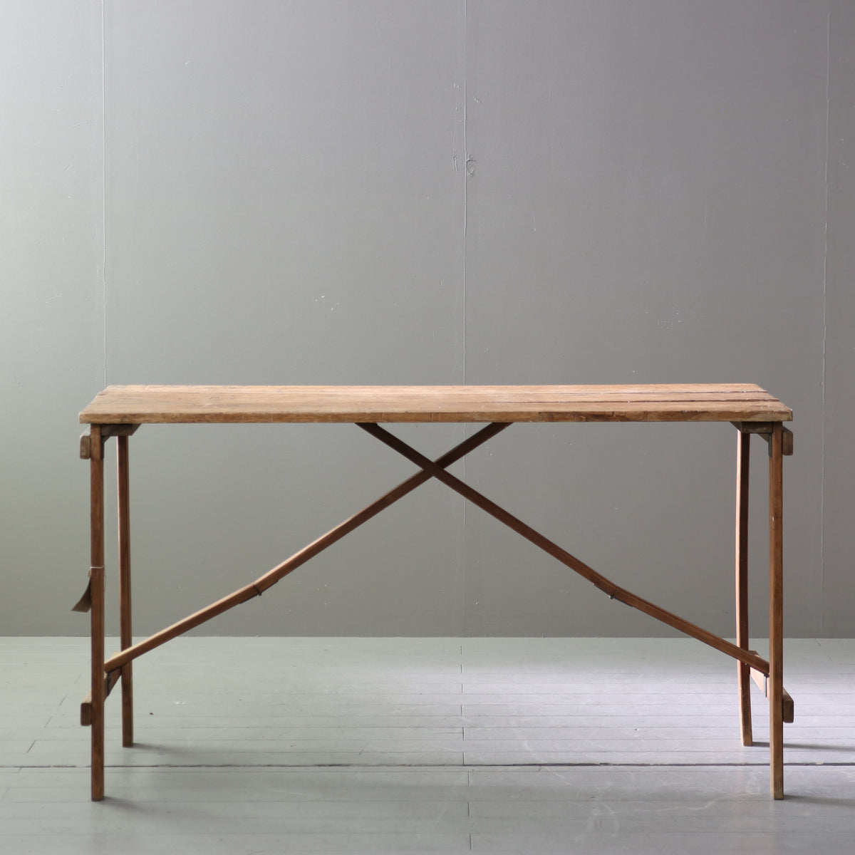 U.S. タイプ ヴィンテージ　テーブル　折畳式 C614 アンティーク折り畳みテーブル 木製 輸入家具 高さ76㎝ 幅137