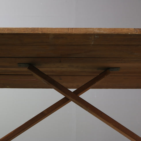 C614 アンティーク折り畳みテーブル 木製 輸入家具 高さ76㎝ 幅137㎝ 奥行き65㎝